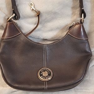 Vintage Dooney & Bourke mini hobo dark brown with silver hardware. GUC